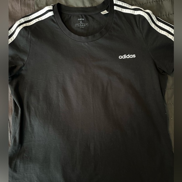 Adidas Black & White Striped Tee XL - Picture 8 of 10